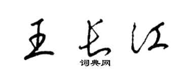 梁锦英王长江草书个性签名怎么写