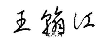梁锦英王翰江草书个性签名怎么写
