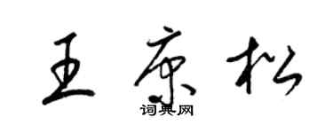 梁锦英王康松草书个性签名怎么写