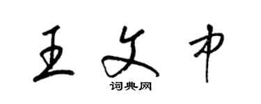 梁锦英王文中草书个性签名怎么写