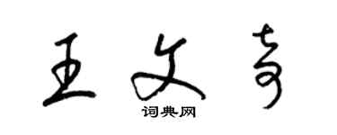 梁锦英王文奇草书个性签名怎么写