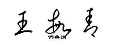 梁锦英王敏青草书个性签名怎么写