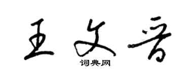 梁锦英王文晋草书个性签名怎么写