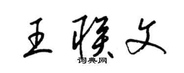 梁锦英王联文草书个性签名怎么写