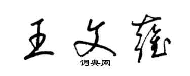梁锦英王文雍草书个性签名怎么写