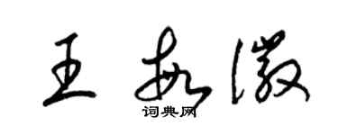 梁锦英王敏徽草书个性签名怎么写