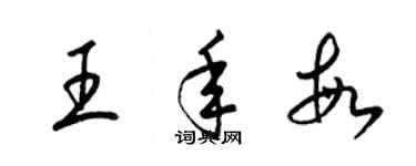 梁锦英王年敏草书个性签名怎么写