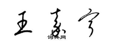 梁锦英王嘉宁草书个性签名怎么写