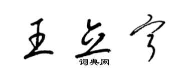 梁锦英王立宁草书个性签名怎么写