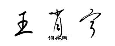梁锦英王肖宁草书个性签名怎么写