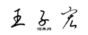 梁锦英王子宏草书个性签名怎么写