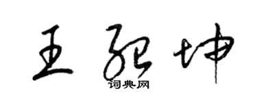 梁锦英王绍坤草书个性签名怎么写