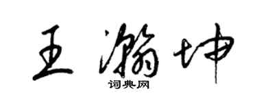 梁锦英王瀚坤草书个性签名怎么写