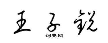 梁锦英王子锐草书个性签名怎么写