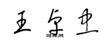 梁锦英王卓忠草书个性签名怎么写
