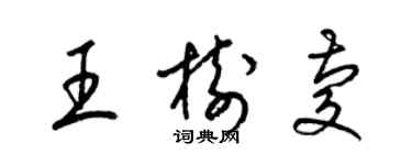 梁锦英王树庆草书个性签名怎么写