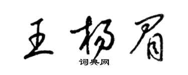 梁锦英王杨眉草书个性签名怎么写