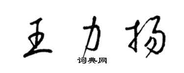 梁锦英王力扬草书个性签名怎么写