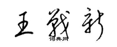 梁锦英王战新草书个性签名怎么写