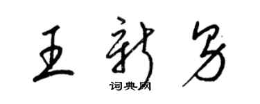 梁锦英王新男草书个性签名怎么写