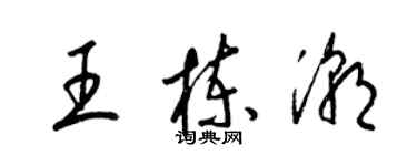 梁锦英王栋潮草书个性签名怎么写