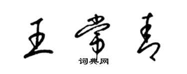 梁锦英王常青草书个性签名怎么写