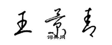 梁锦英王景青草书个性签名怎么写