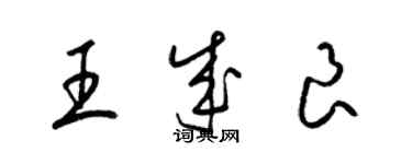 梁锦英王成良草书个性签名怎么写
