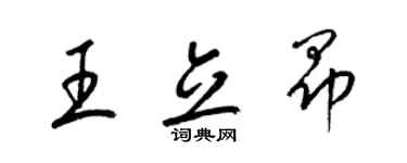 梁锦英王立昂草书个性签名怎么写
