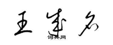 梁锦英王成名草书个性签名怎么写