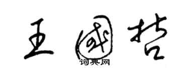 梁锦英王国哲草书个性签名怎么写