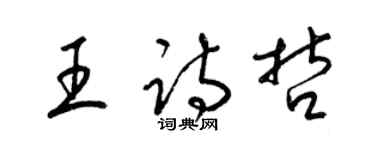 梁锦英王诗哲草书个性签名怎么写
