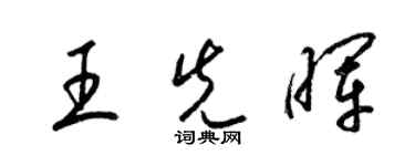 梁锦英王先晖草书个性签名怎么写
