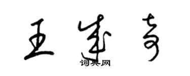 梁锦英王成奇草书个性签名怎么写