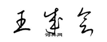 梁锦英王成会草书个性签名怎么写