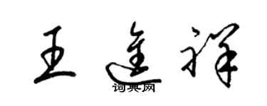 梁锦英王进祥草书个性签名怎么写