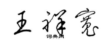 梁锦英王祥宽草书个性签名怎么写
