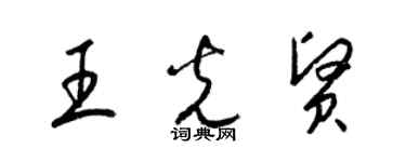 梁锦英王光贤草书个性签名怎么写