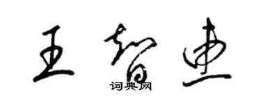 梁锦英王智惠草书个性签名怎么写
