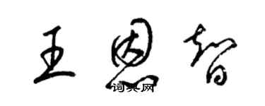 梁锦英王恩智草书个性签名怎么写