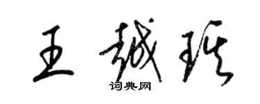 梁锦英王越琪草书个性签名怎么写