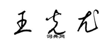 梁锦英王光尤草书个性签名怎么写