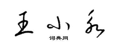 梁锦英王小永草书个性签名怎么写