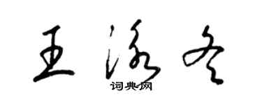 梁锦英王泳冬草书个性签名怎么写