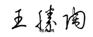 梁锦英王胜陶草书个性签名怎么写