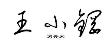 梁锦英王小钢草书个性签名怎么写
