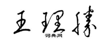 梁锦英王理胜草书个性签名怎么写