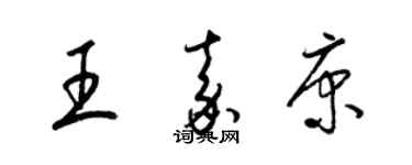 梁锦英王嘉康草书个性签名怎么写