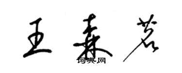 梁锦英王森茗草书个性签名怎么写