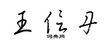 梁锦英王信丹草书个性签名怎么写